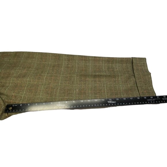 PIAZZA SEMPIONE Plaid New Wool Spandex Capri Cuffed Pants Italy Brown Sz S 78-3 - Picture 7 of 12